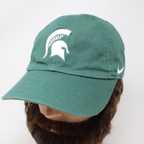 Nike Michigan State Heritage86 Hat Mens OSFM Green Dri-Fit Spartans Baseball Cap - Picture 1 of 13